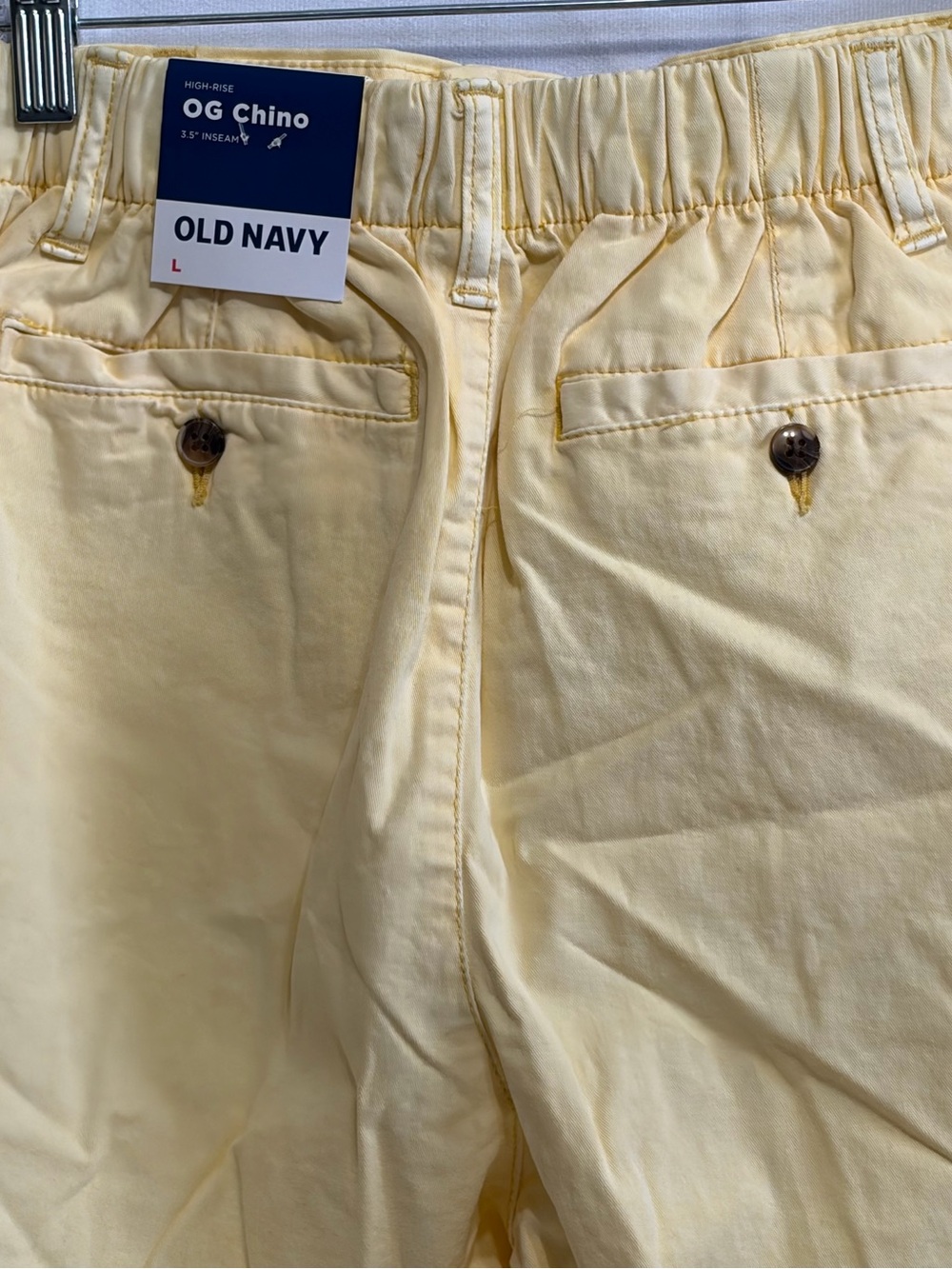 Old Navy Pale Yellow Flat-Front Chino Shorts - Picture 7 of 9